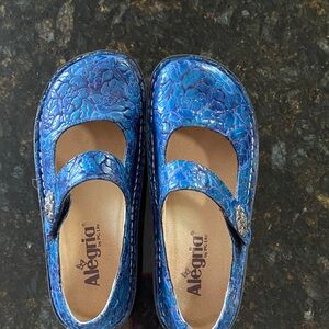 Alegria Kids Floral Blue Dress Shoes